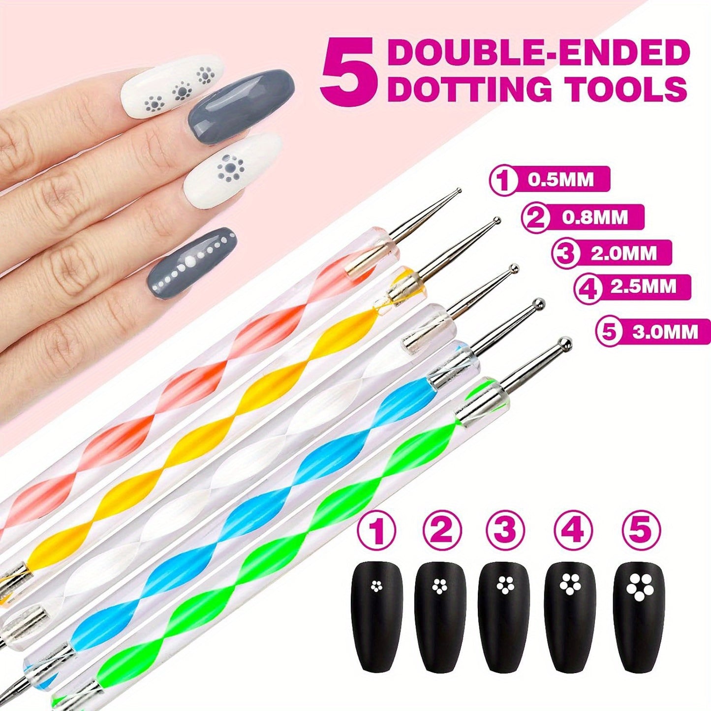 Nail Art Decorations & Brushes Set, Nail Art Brushes, Dotting Tools, 54 Sheets Water Transfer Nail Art Stickers, Nail Striping Tape, Nail Foils, Rhinestones For Nails, with Tweezer & Scissors