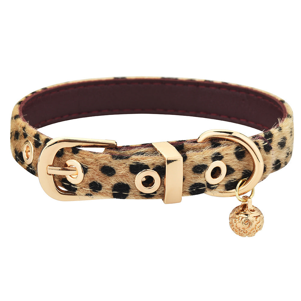 Leopard Print Choker Necklace for Women Unique Design Sweet Cool Y2K Style Copper Bell Clavicle Collar